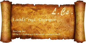 Ladányi Csongor névjegykártya